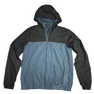 O'Neill Blue & Black Zippered Windbreaker w/Hood Size S Mesh Lined Lightweight